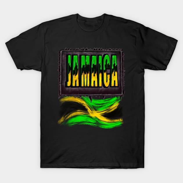 Jamaica colours Jamaican Flag Roots Independence Jamaica T-Shirt by Artonmytee